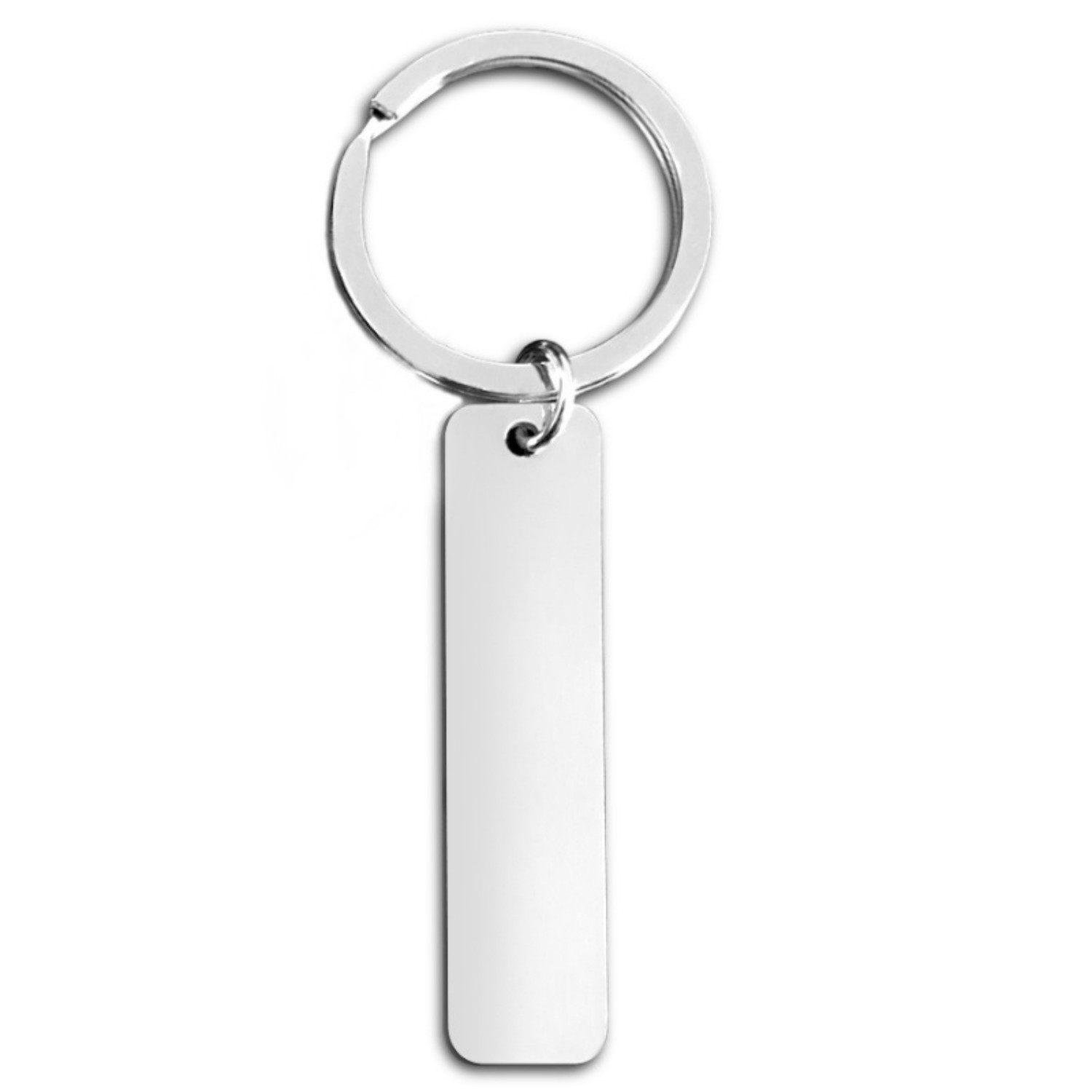 Porte-clés acier inoxydable rectangulaire