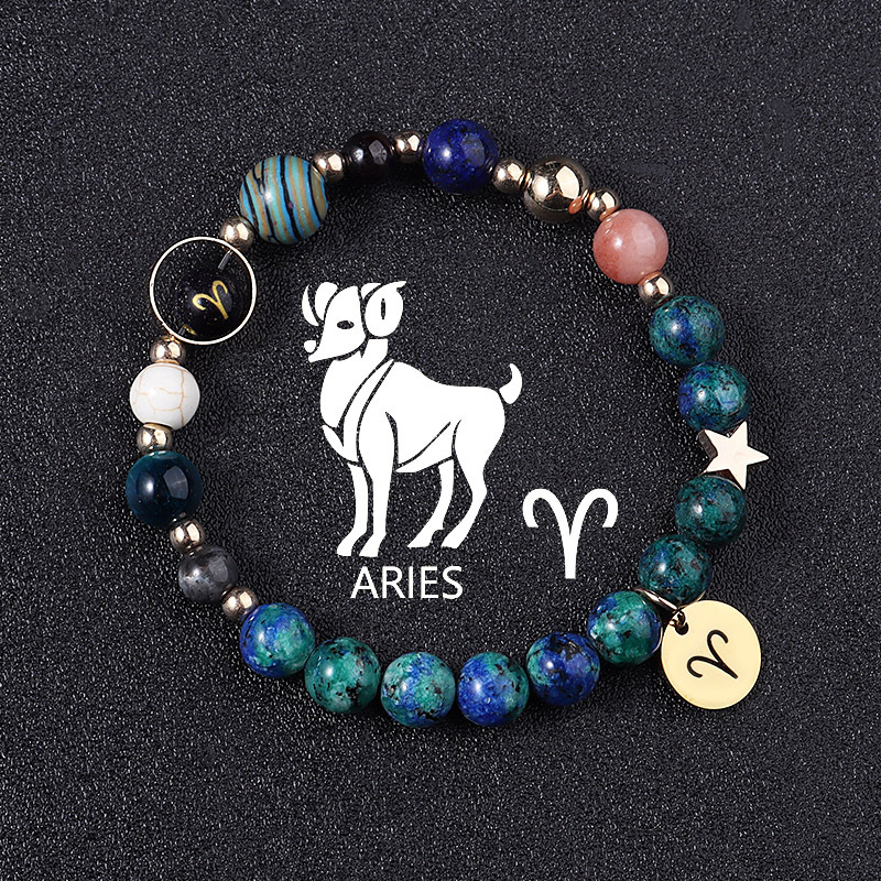Bracelet constellations zodiaque pierre naturelle Lapis-lazuli