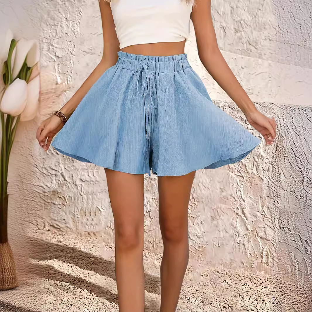 Short femme été couleur unie