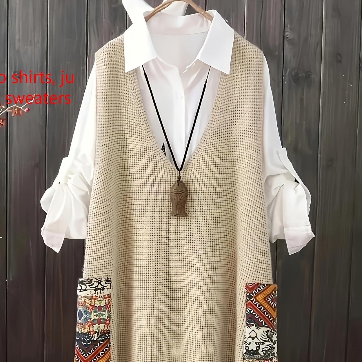 Gilet tricoté col V ample femme