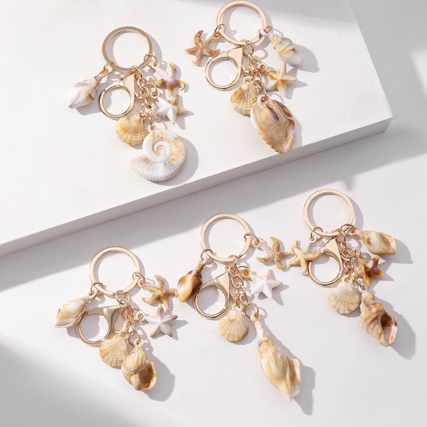 Porte-clés pendentif coquillage étoile simulation