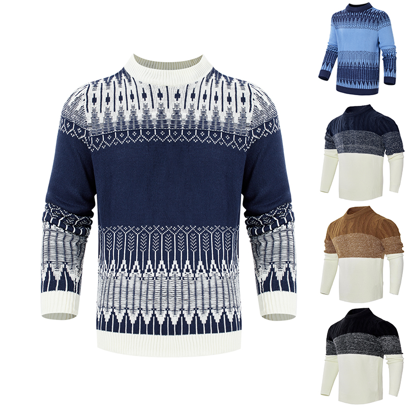Chandail tricot mode homme pullover manches longues