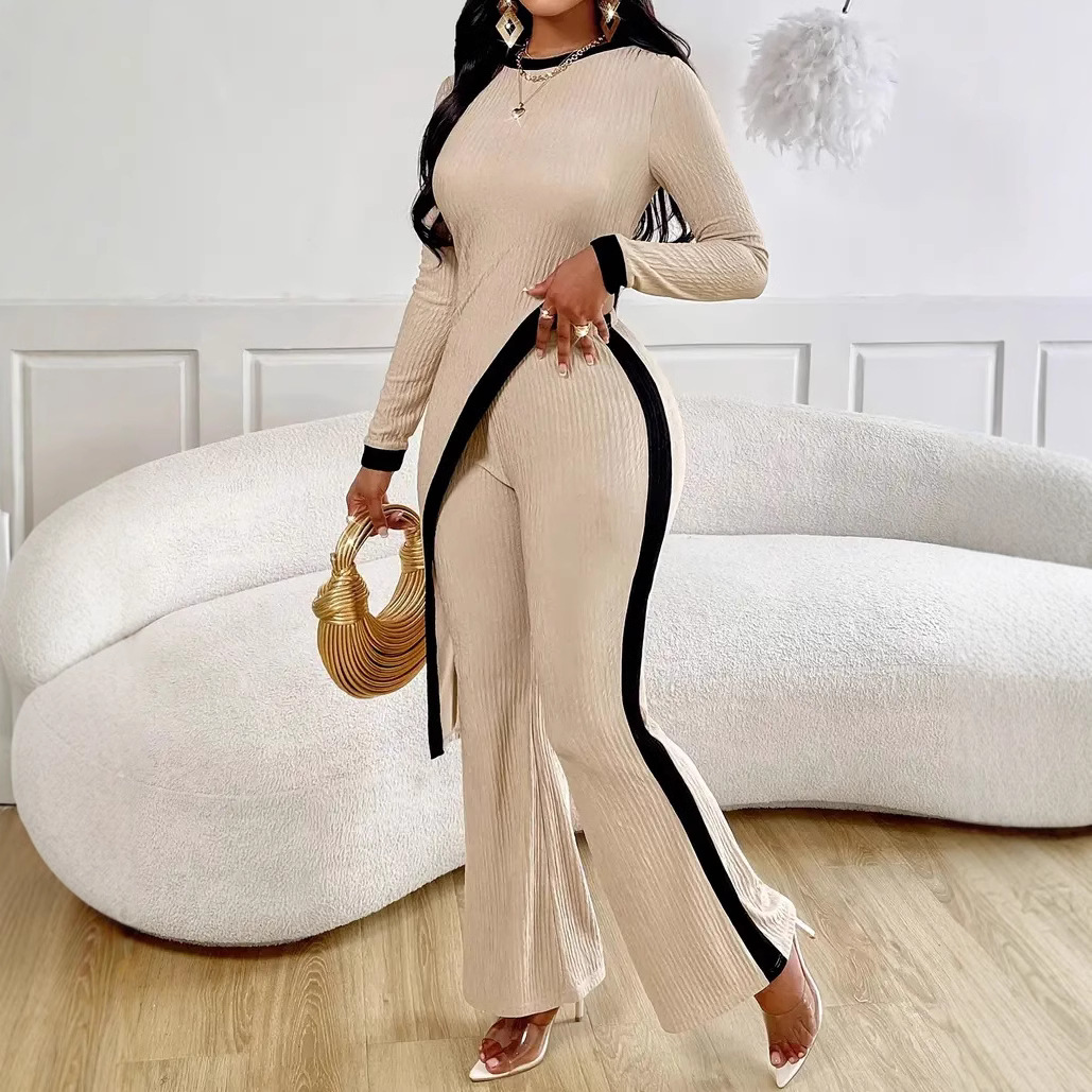 Ensemble t-shirt manches longues pantalon femme