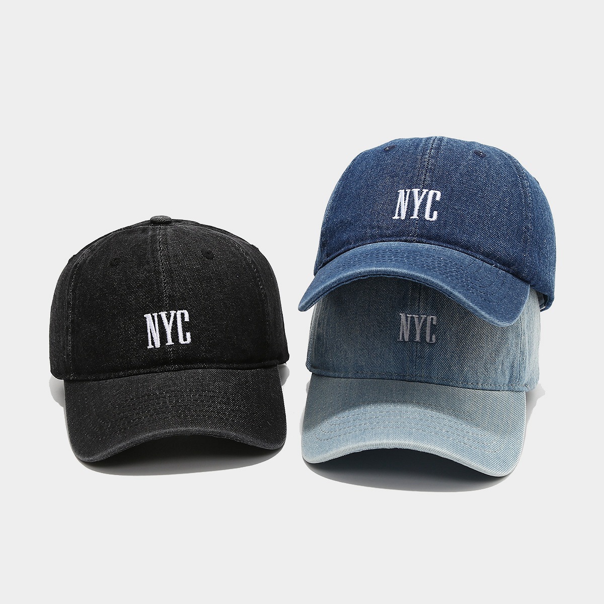 Casquette denim rétro American Retro alphabet