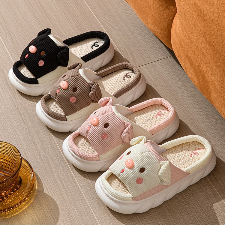 Pantoufles cochon mignones couple lin