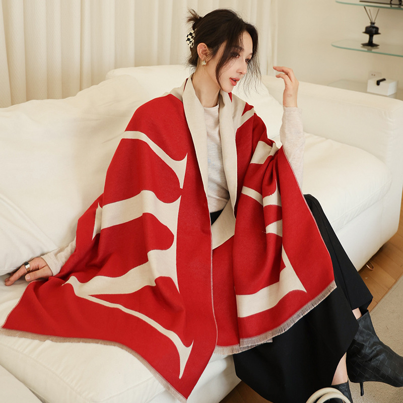 Châle cachemire femme chaud épais polyvalent fashion