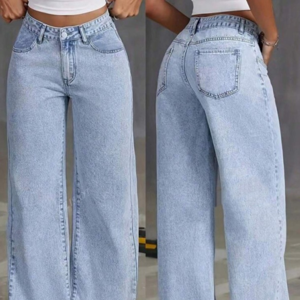 Jean taille haute droit style épicé