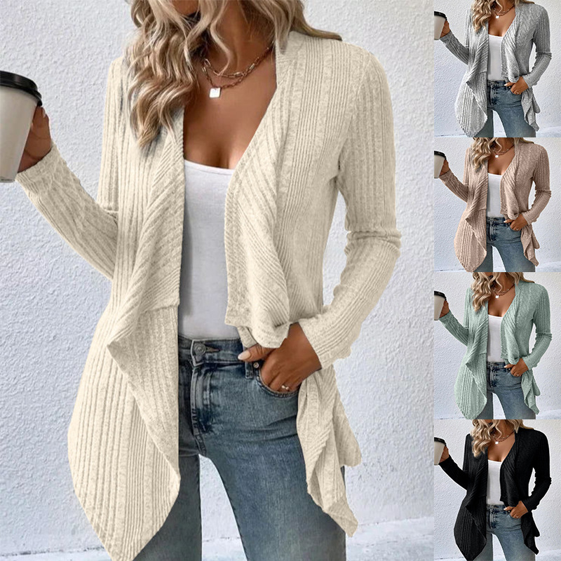 Cardigan tricot manche longue casual femme