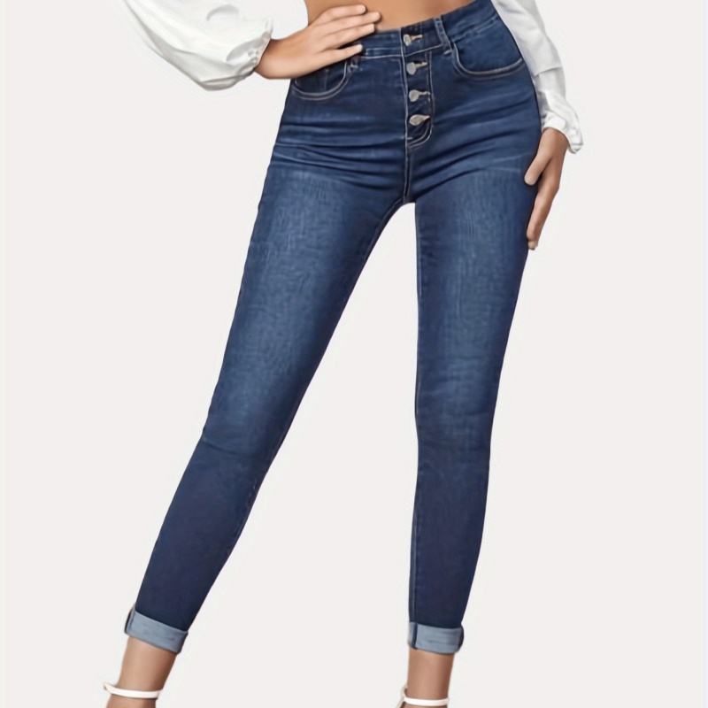 Jean cropped contrasté taille amincie