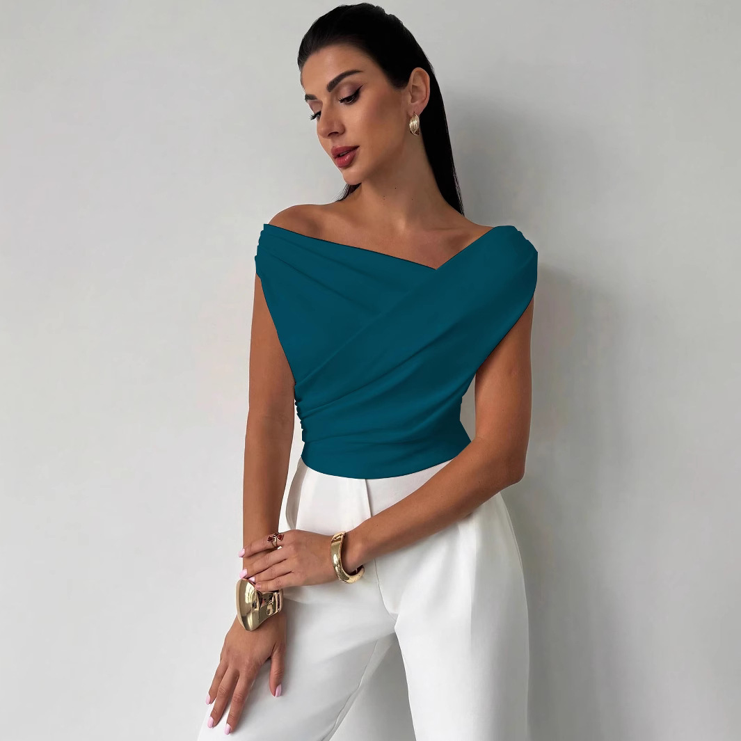 T-shirt sans manches femme couleur unie mode