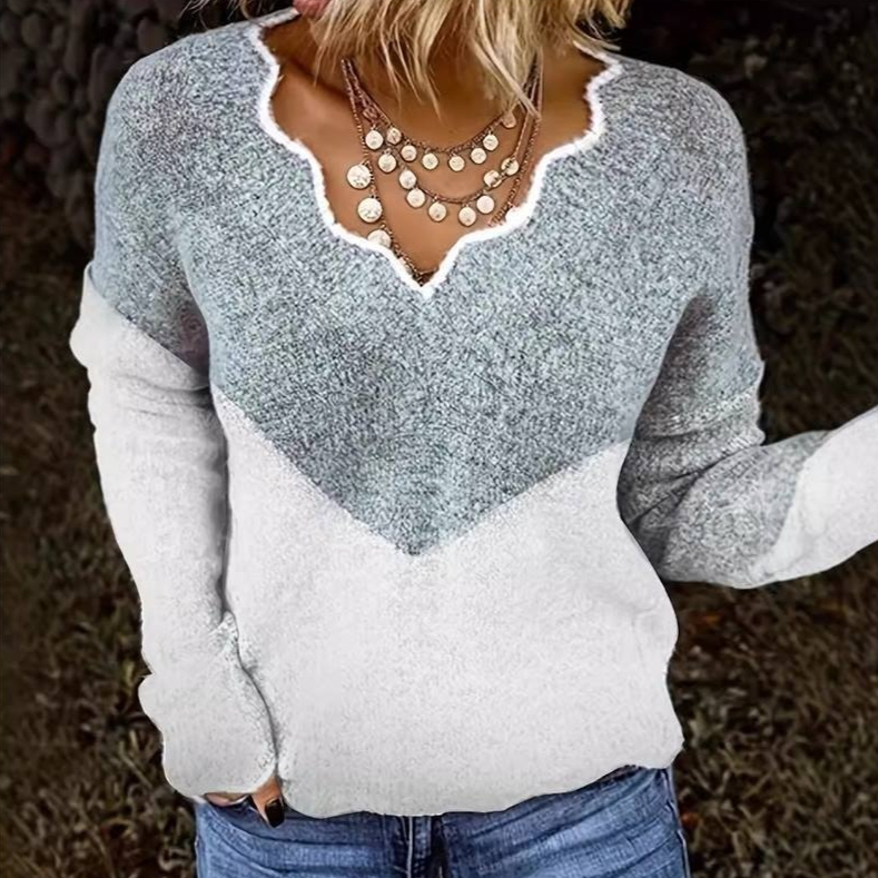 Chandail col V grande taille automne-hiver