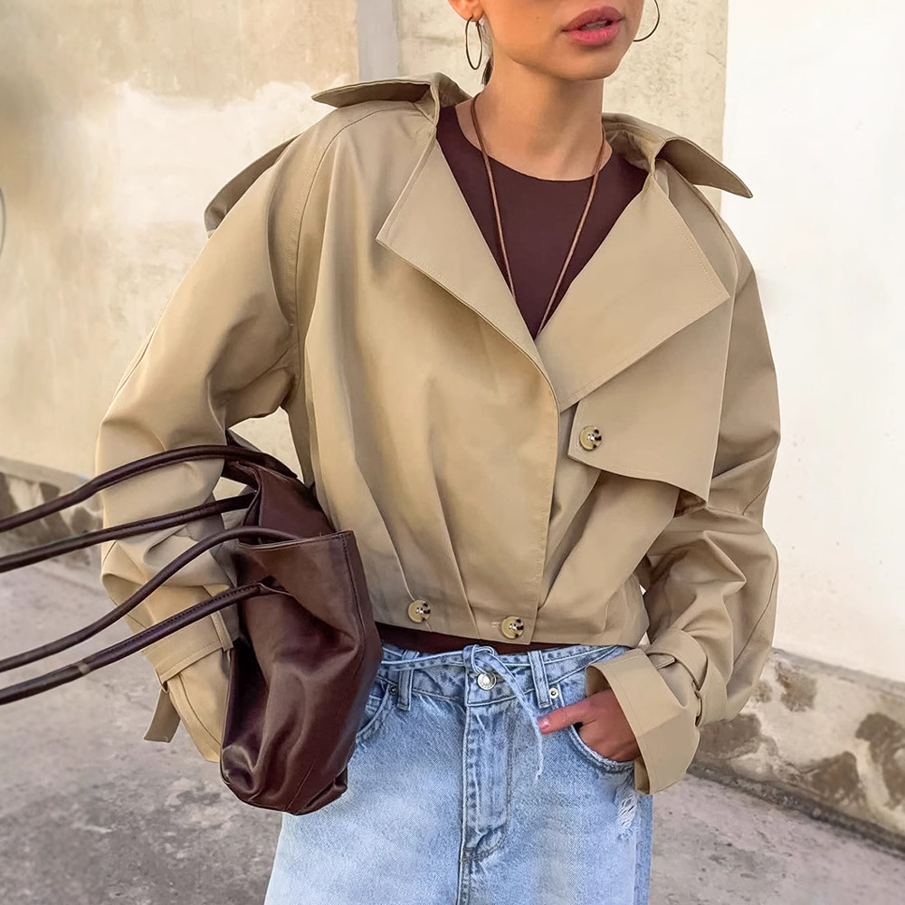 Blazer camel double boutonnage femme