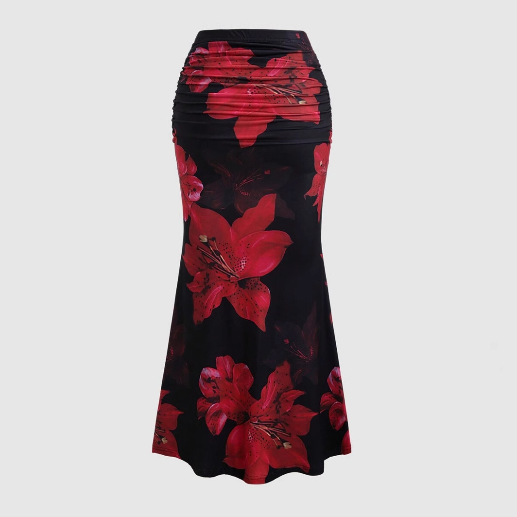 Jupe A-line loisir vacances longue femme