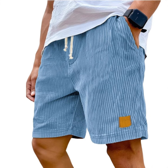 Short casual cordouroy brodé rétro lacé femme