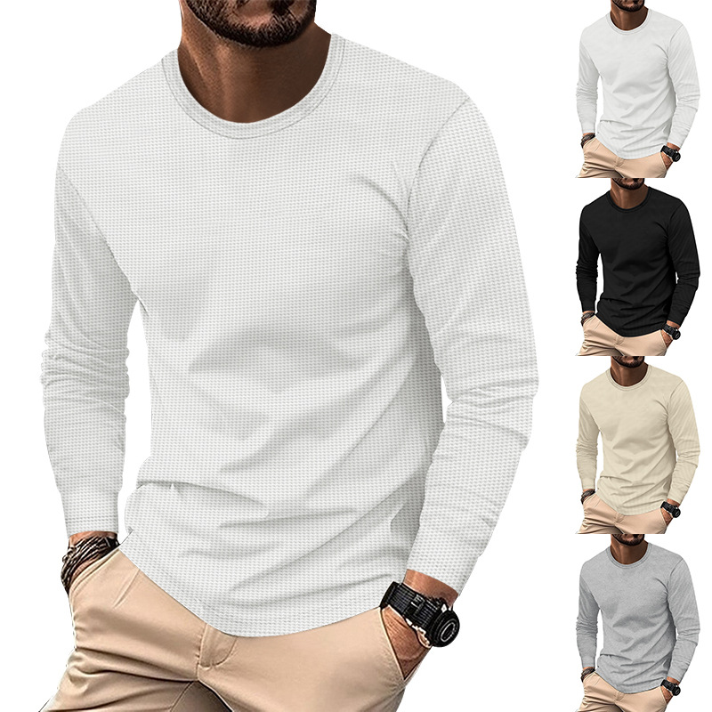 Haut casual homme col V gaufré