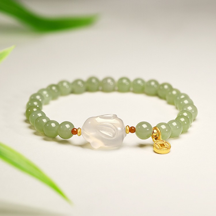 Bracelet Jade Hetian Lapin Femme