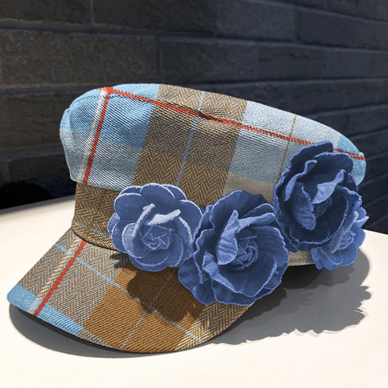Chapeau dame à carreaux élégant