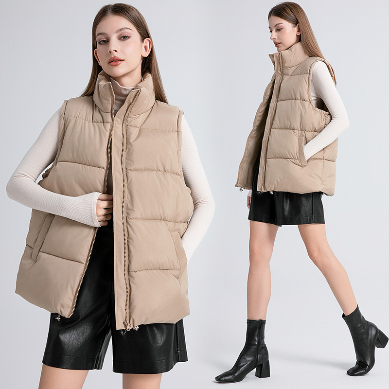 Gilet ouaté sans manches col montant femme