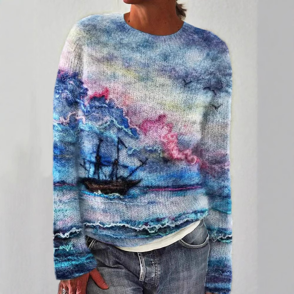 Chandail motif pull casual femmes
