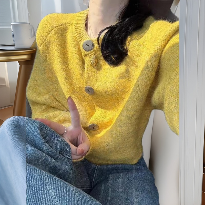 Cardigan Tricot Femme Lâche Manteau Chandail Paresseux