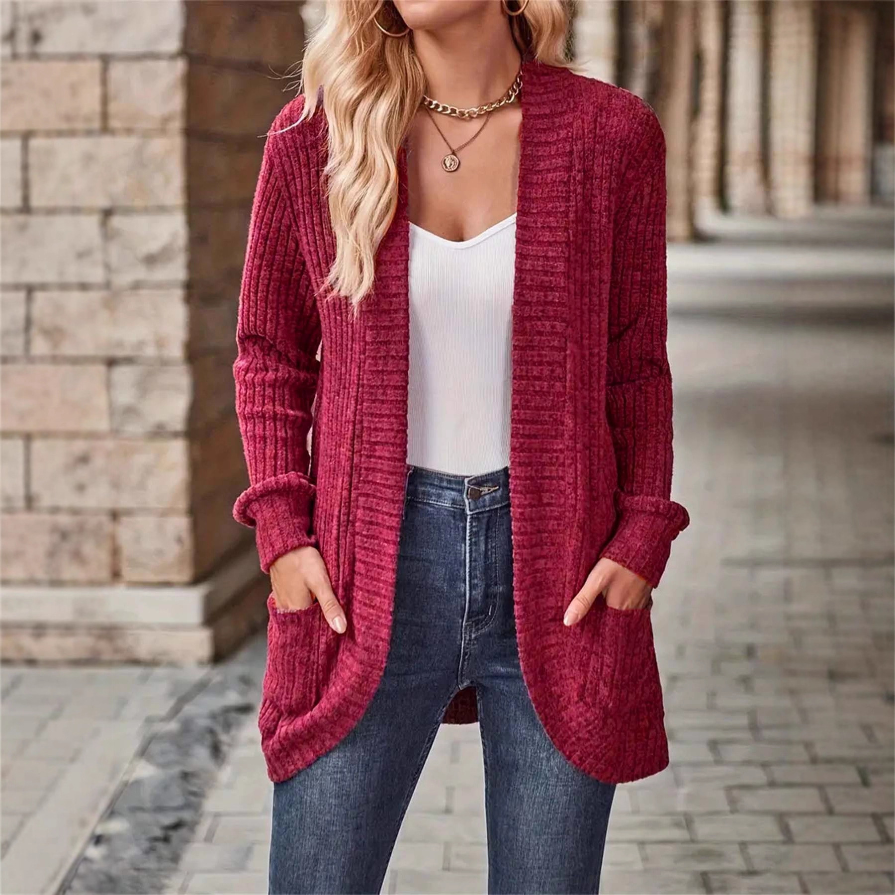 Cardigan patchwork casual femme