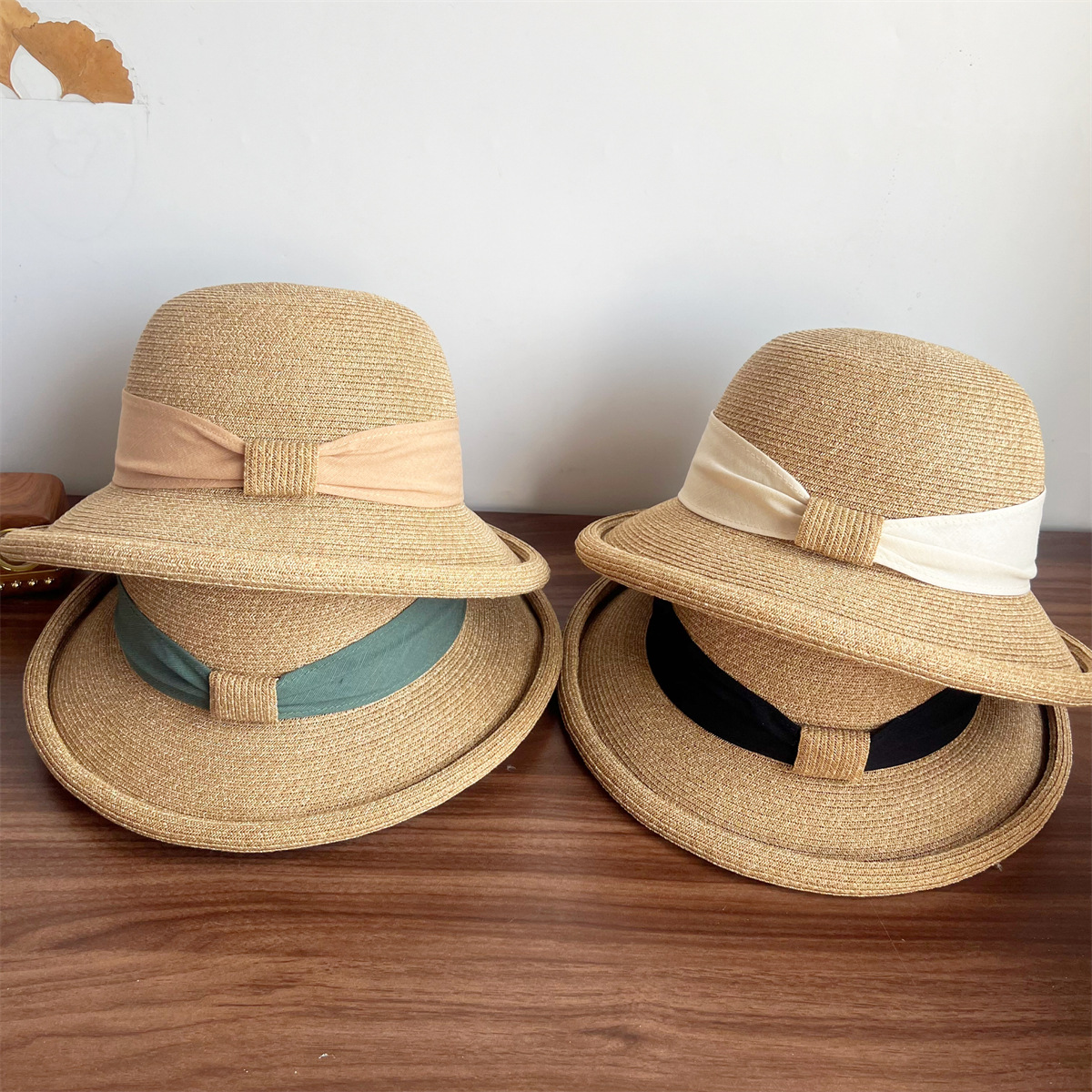 Chapeau de paille avec nœud protection soleil