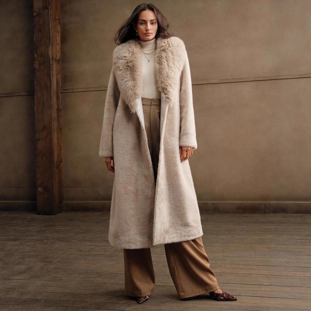 Manteau fausse fourrure automne hiver élégant