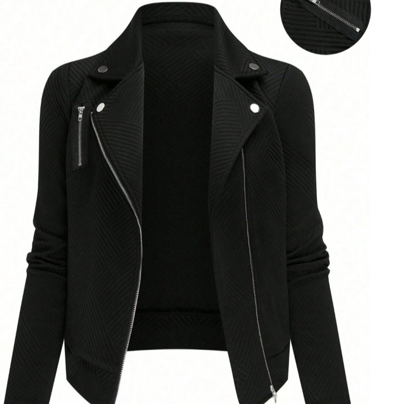 Veste casual slim femme, fermeture éclair oblique