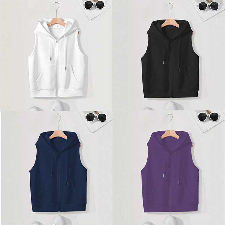 Gilet cardigan zip femmes slim sans manches