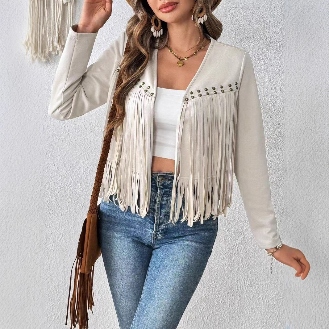 Cardigan court manches longues femme sans bouton