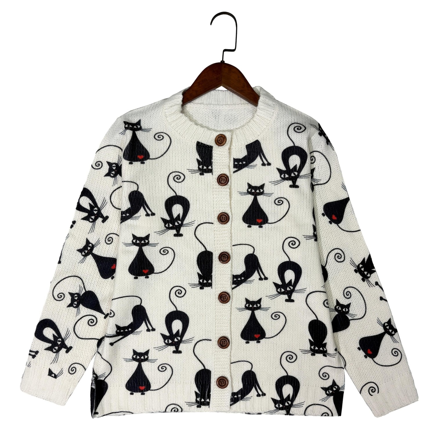 Cardigan décontracté garni noir et rubis femme