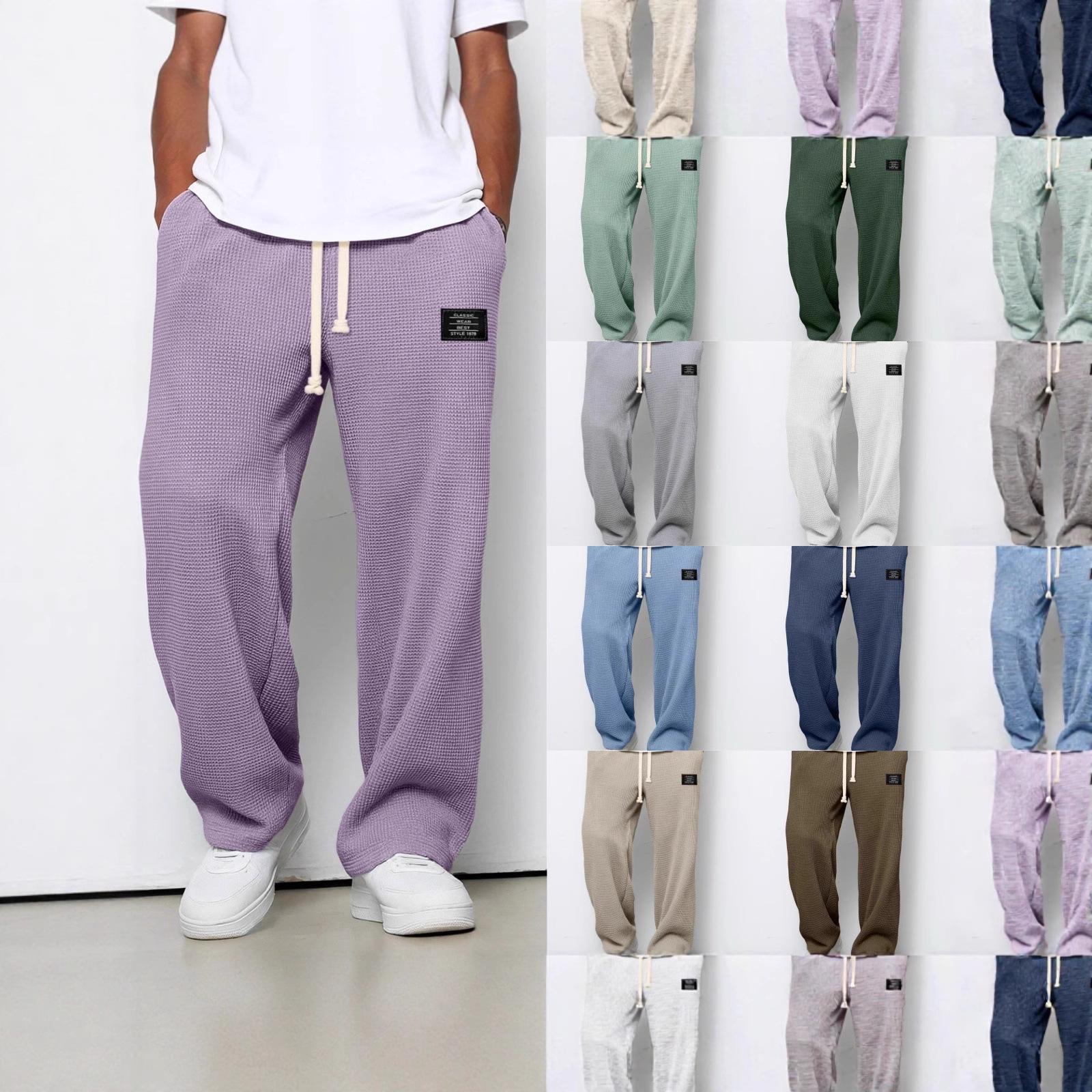 Pantalon gaufre ample cordon marque casual homme
