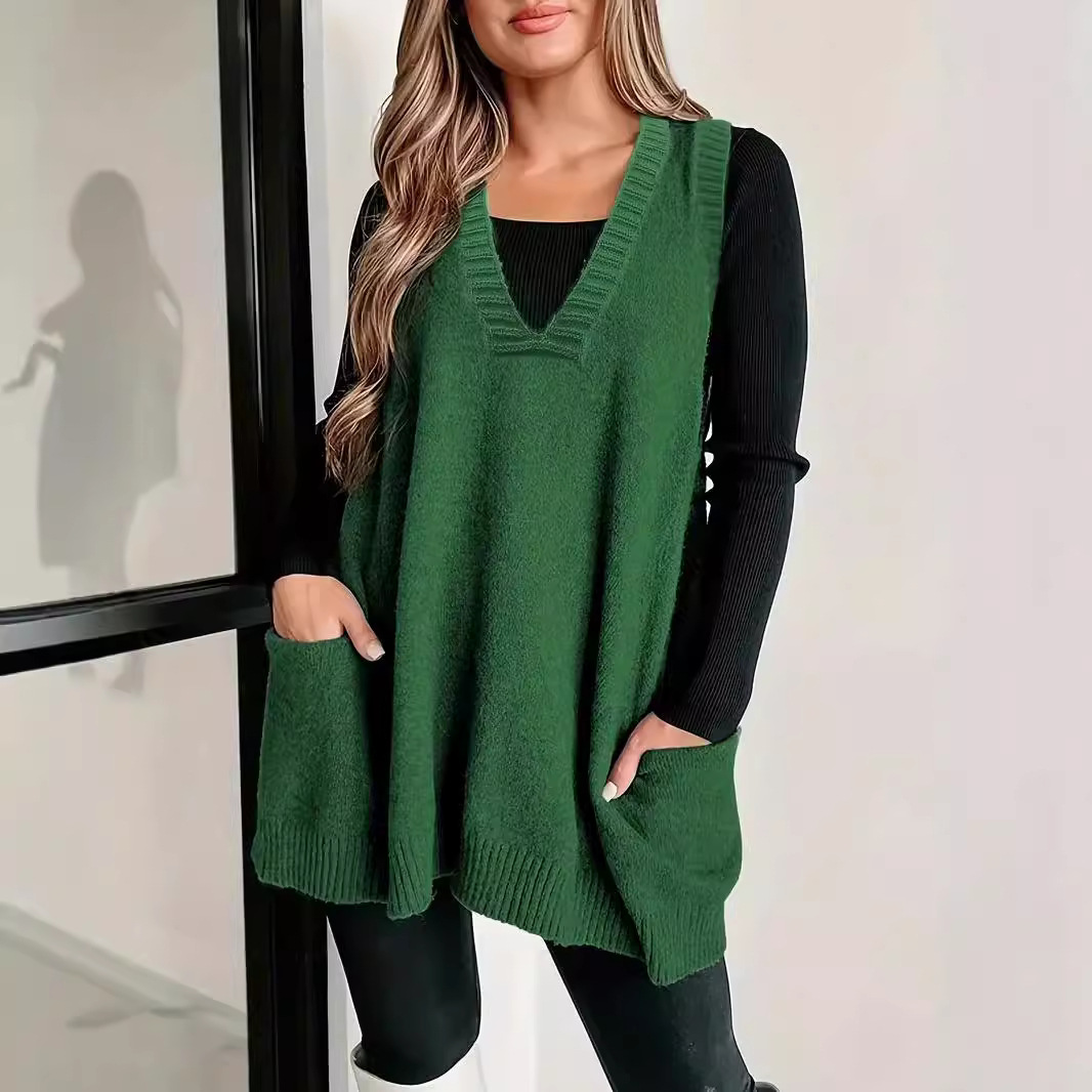 Pull sans manches grande taille loose casual mode