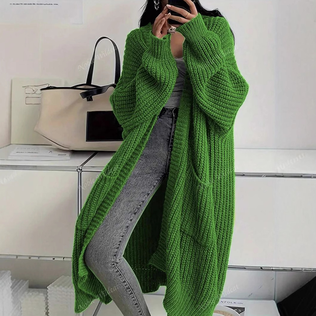 Manteau tricot épais décontracté pour femme
