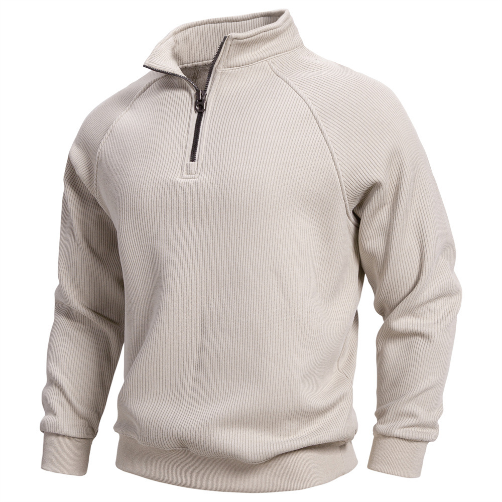 Chandail molleton col montant demi-zip homme