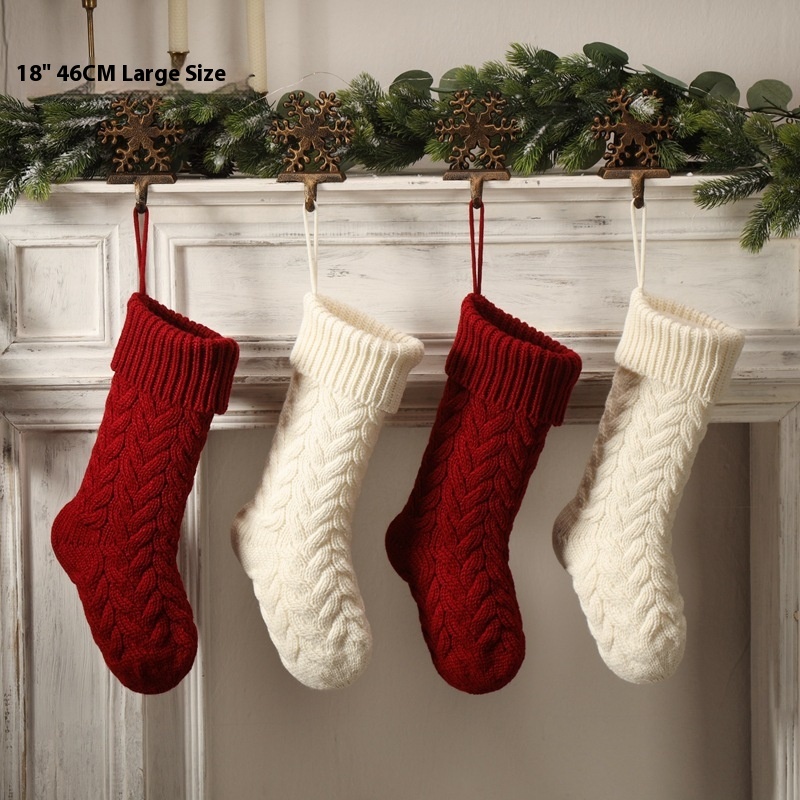Pochon cadeau décor tricot torsadé grand