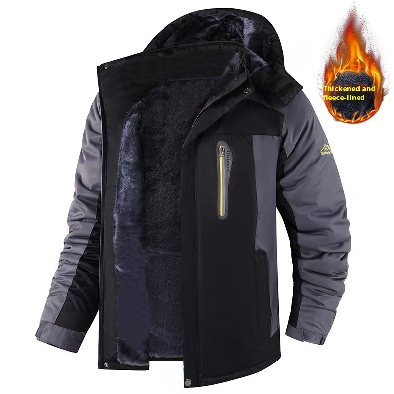 Manteau mi-long homme molleton épais casual