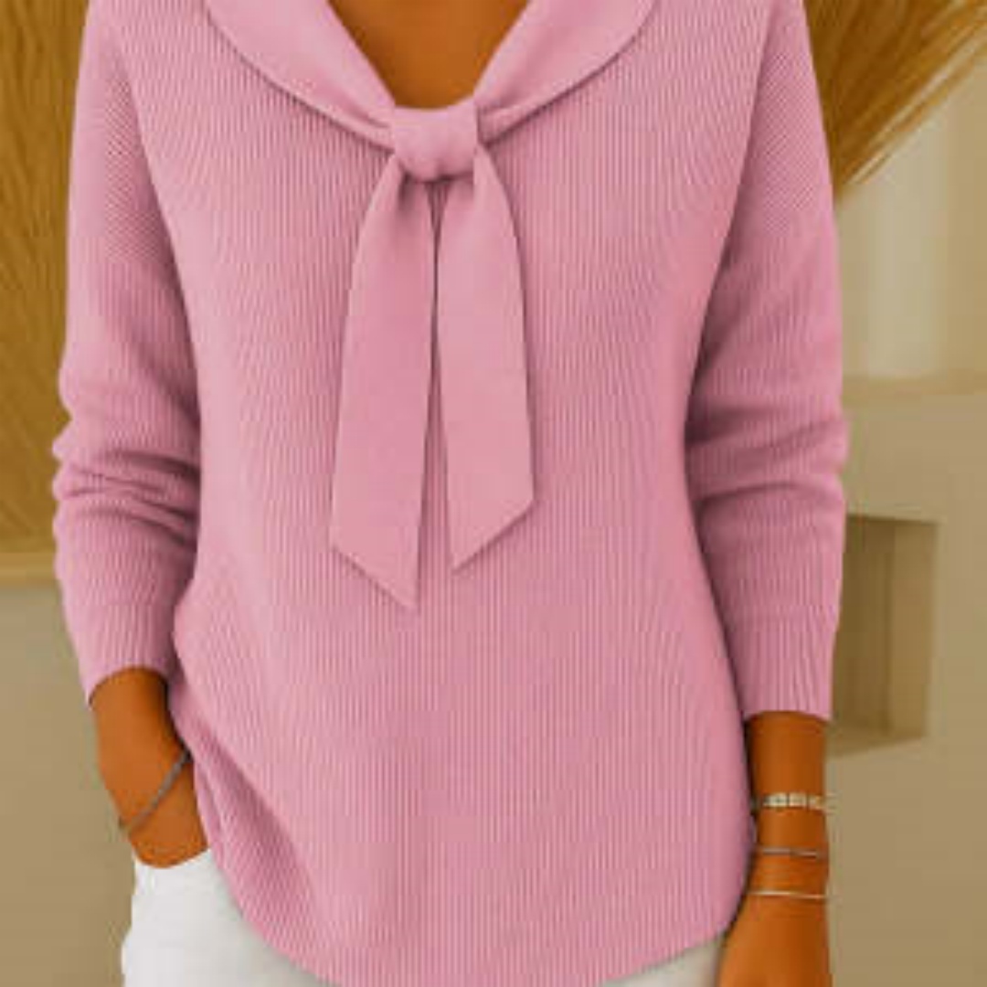 Chandail nœud ample couleur unie tricot femmes