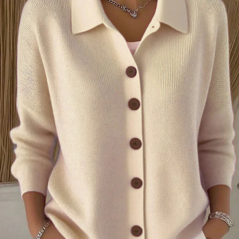 Cardigan boutons col revers femme tricot