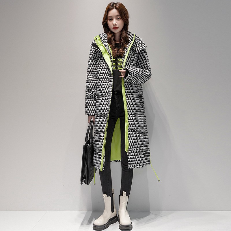 Manteau matelassé carreaux coton femme pied-de-poule