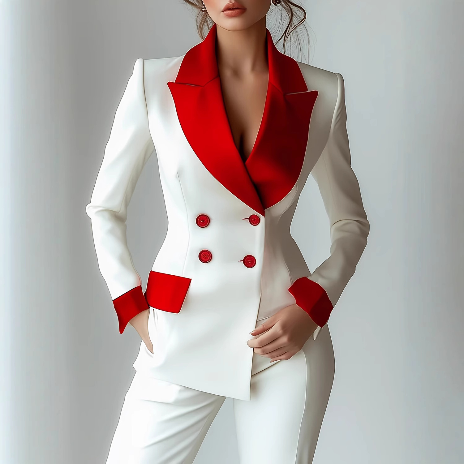 Manteau patchwork col chemise boutonnée