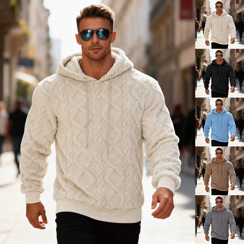 Hoodie molletonné hiver manches longues homme