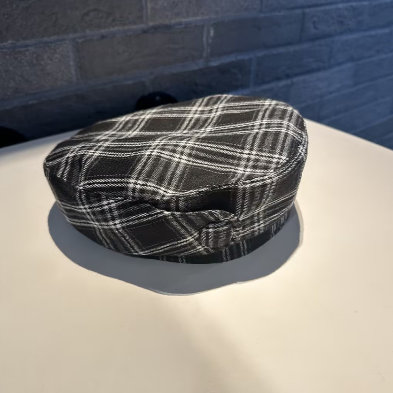 Chapeau dôme et béret carreau style rétro polyvalent