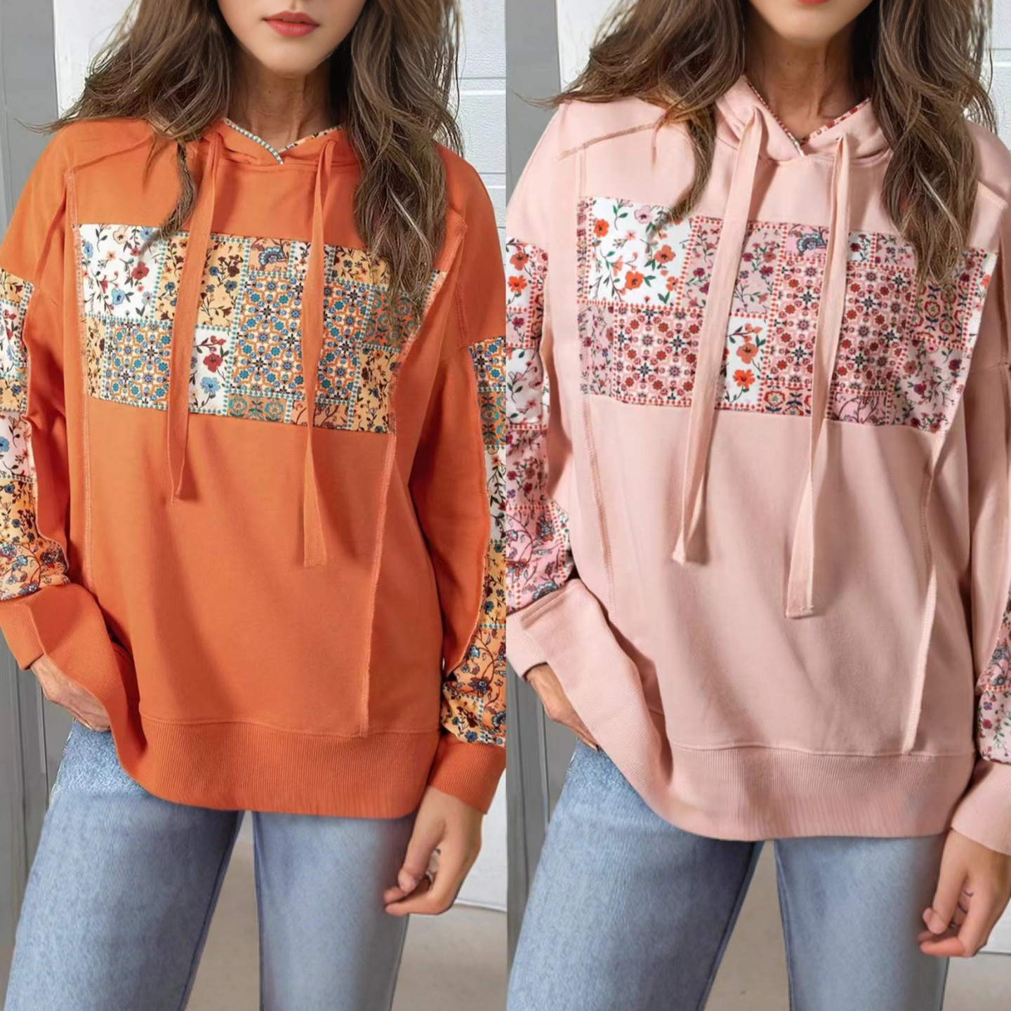 Hoodie à cordon, sweatshirt imprimé ample décontracté