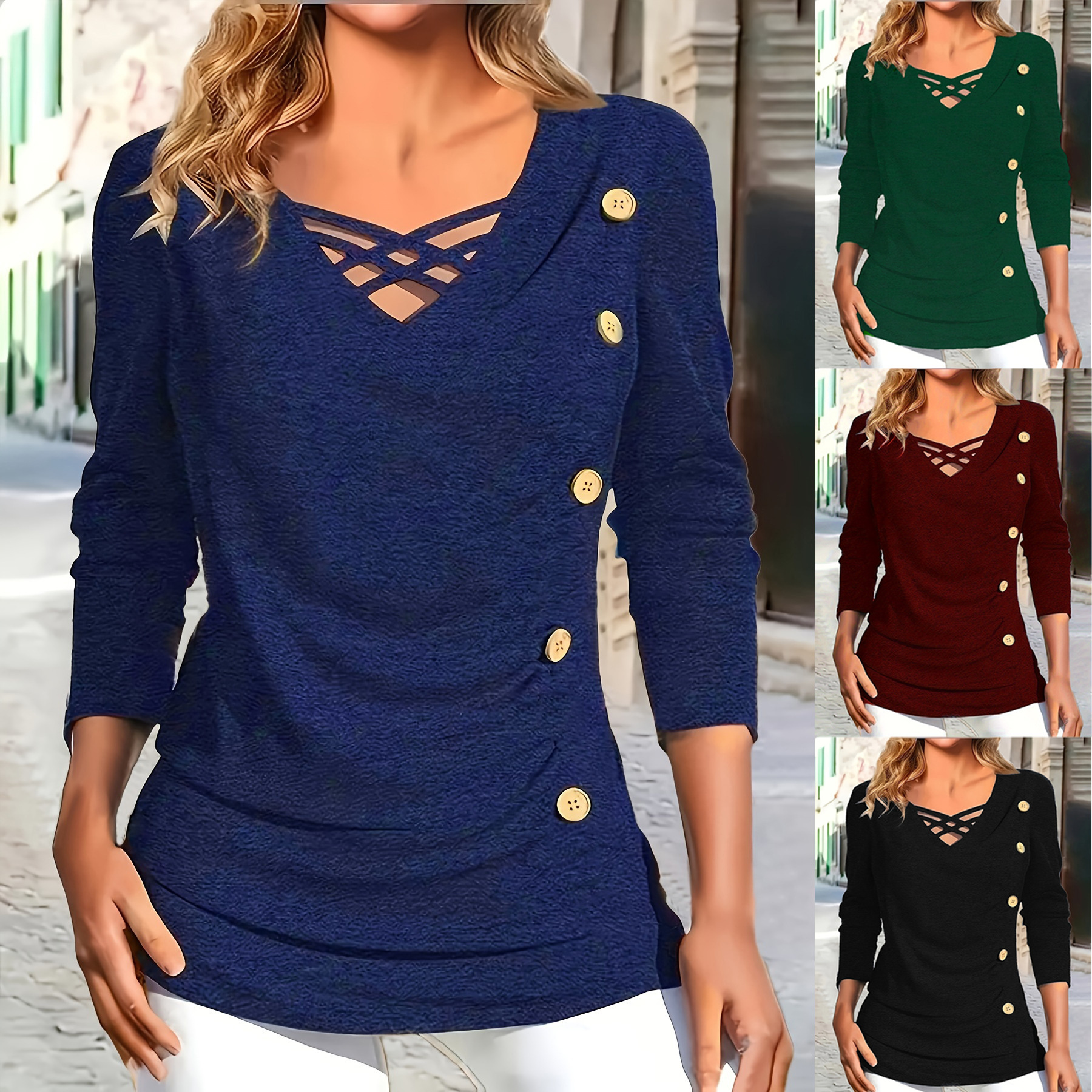 Chandail tricot boutons fantaisie grande taille