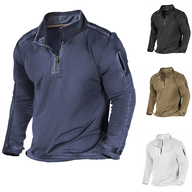 Chandail zippé poches homme casual outdoor