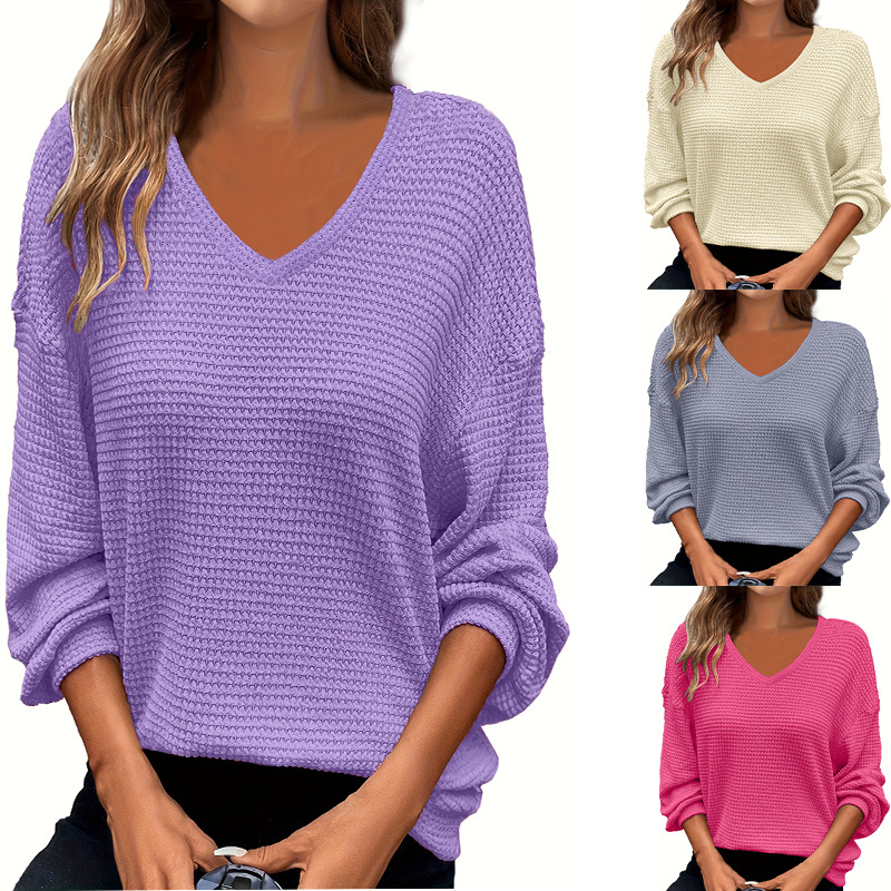 T-shirt casual grande taille col V grille ananas