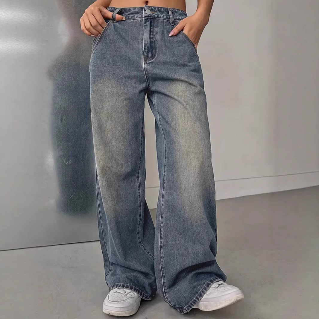 Jean vintage délavé américain européen femme