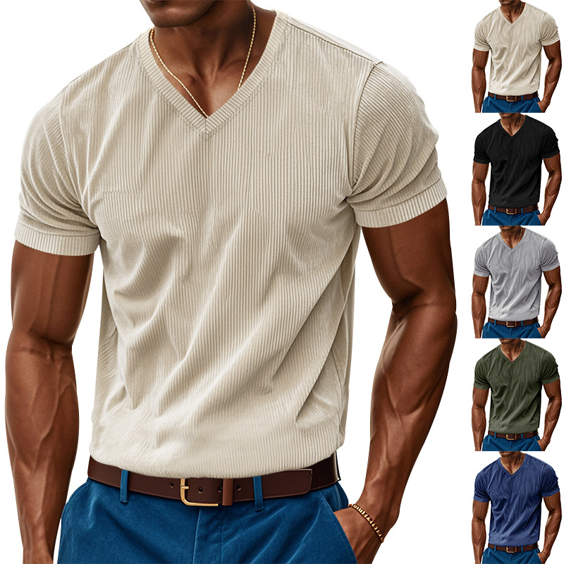 T-shirt homme col V décontracté