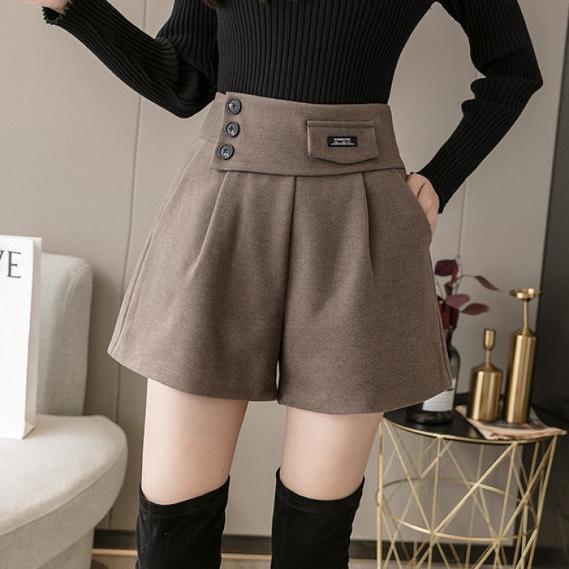 Short laine femme épais décontracté chaud